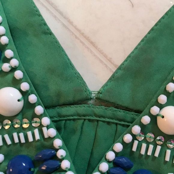 BCBGMAXAZRIA Silk Beaded Sleeveless Blouse - Picture 11 of 11